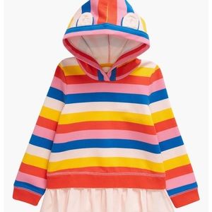 BNWT Tucker + Tate Big Girl Animal Ear Ruffle Hemmed Hoodie